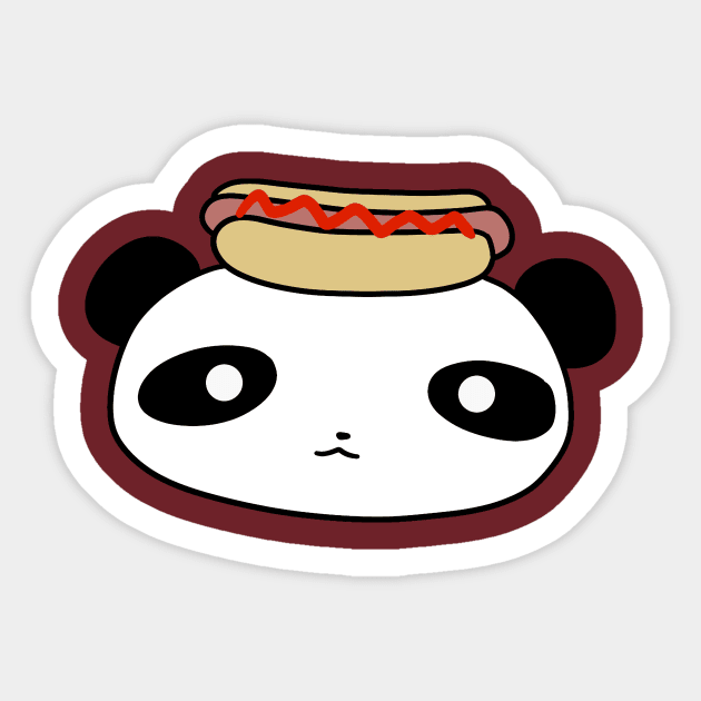Hotdog Panda Face Sticker by saradaboru
